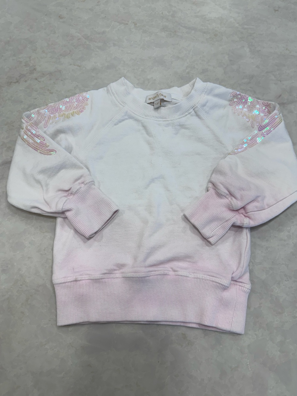 Girls' Pink Sequin Angel Wing Sweatshirt by Angel Face